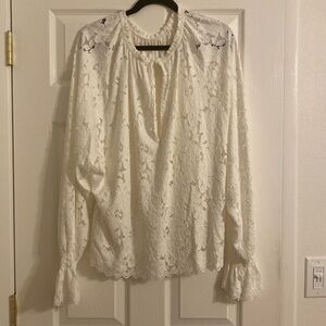 Free Peoplele White Stretchy Top XL